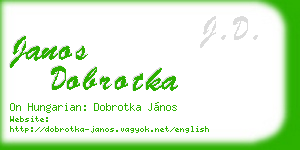 janos dobrotka business card