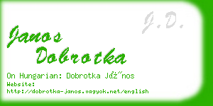 janos dobrotka business card